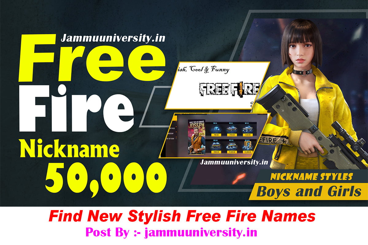 Free Fire Name 50000+ [2023] Stylish ❤️ Nickname Finder?