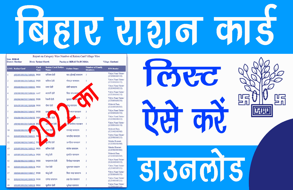 Bihar New Ration Card List 2022