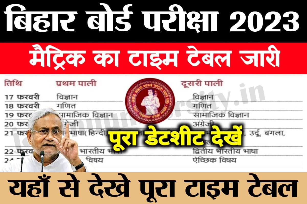 bihar board 10th exam routine,10वीं परीक्षा कब होगी