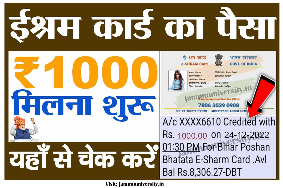 eshram card 1000 paisa check,ईश्रम कार्ड पेमेंट चेक