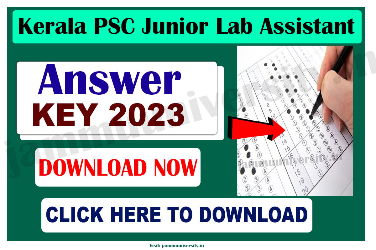 Kerala PSC Junior Lab Assistant Answer Key