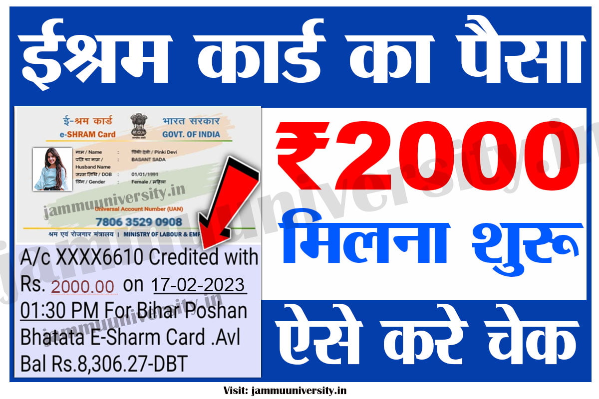eshram card 2000 balance check,e-shram card paisa check online,ईश्रम कार्ड का पैसा 