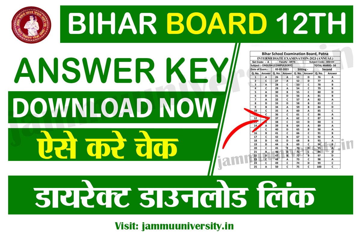 Bihar Board 12th Answer Key 2023