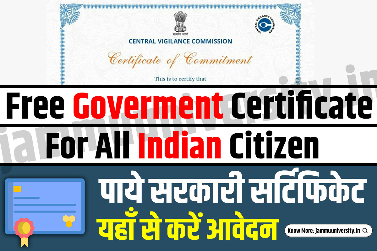 FREE Government Certificate for Indian Citizen