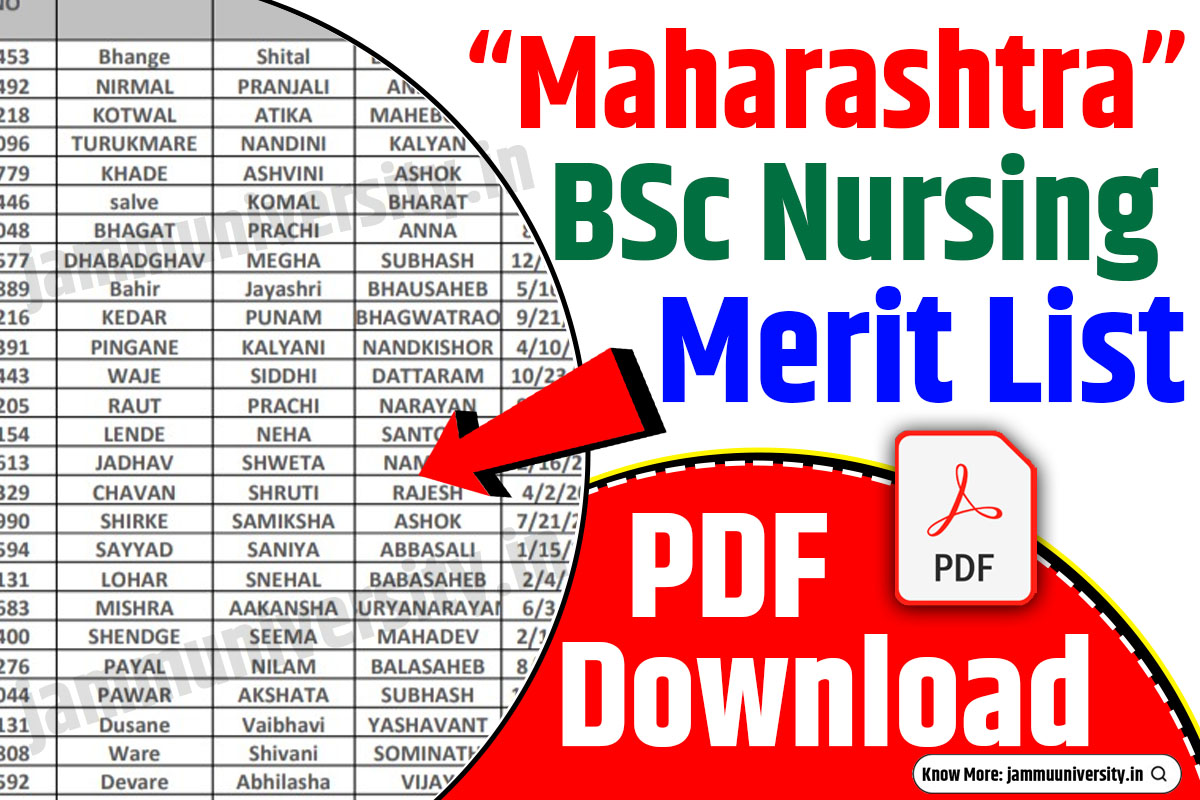 Maharashtra BSc Nursing Merit List 2023,B.Sc Nursing CET Marksheet