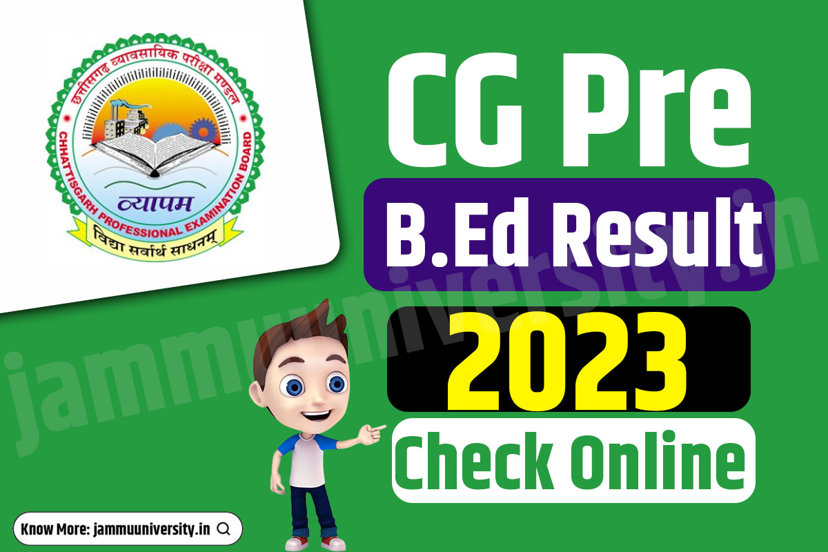 CG Pre B.Ed Result 2023,B.Ed Final Answer Key