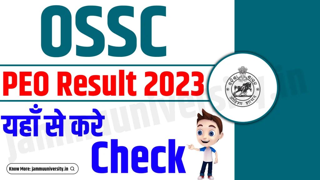 OSSC PEO Result 2023 Out,OSSSC PEO Cut-Off Marks